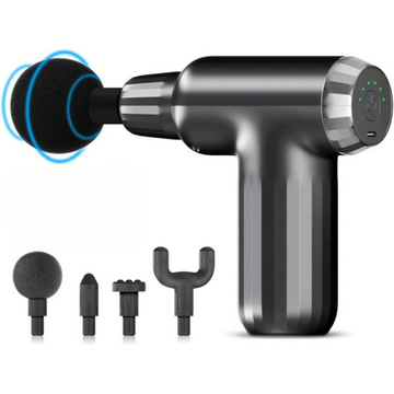 Deep Tissue Muscle Massage Gun – 6 Speed Modes, 4 Heads, Portable & Rechargeable